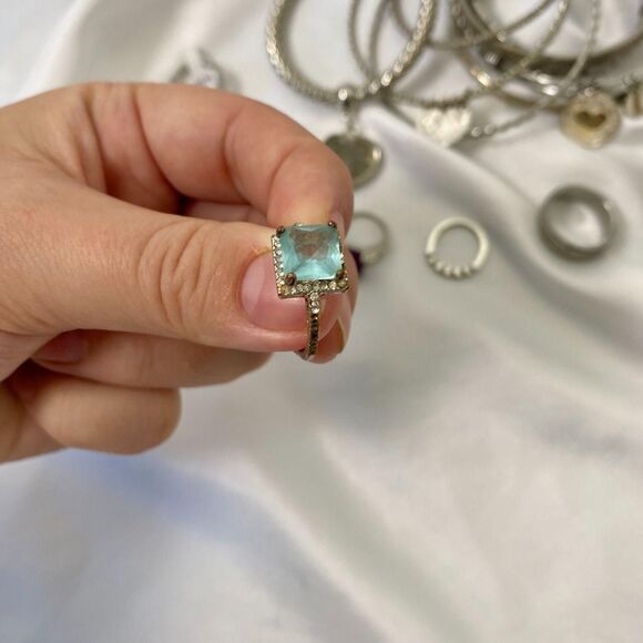 Chunky Vintage Silver Tone Bracelet Cuff And Rings Jewelry Stack Lot - Picture 5 of 8